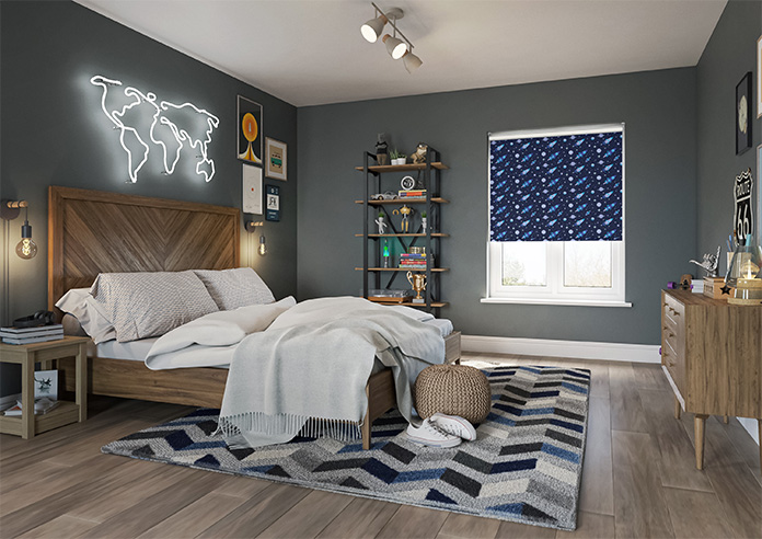 Rocket Adventure, Astral Blue - Twist&Fit Roller Blind - Image 7
